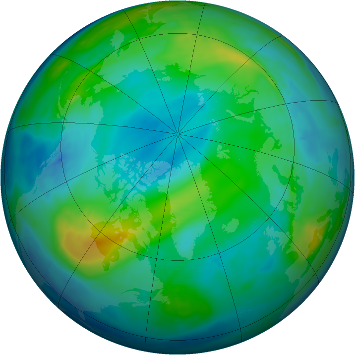 Arctic ozone map for 22 November 2013